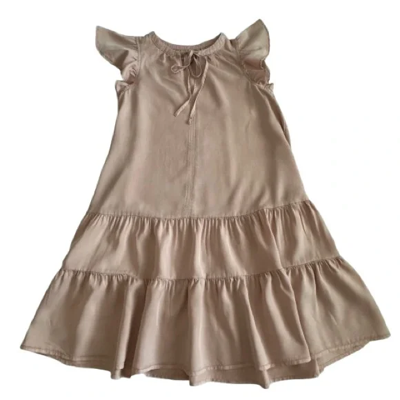 Knox Rose Women's M Light Pink Dusty Rose Short Sleeve Mini Ruffled Tunic Dress - Picture 4 of 13